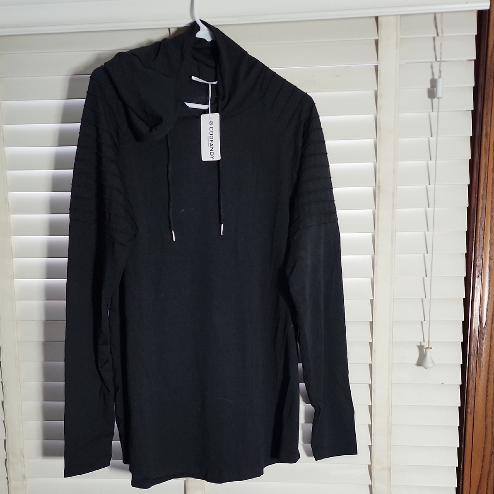 Black Long Sleeve Hoodie by Bershka